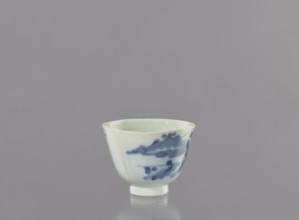 Bowl, Japanese, landscape motifs, ceramics, ca. 1750–1800, Japan, vessel, height 6.3 cm, diameter 8