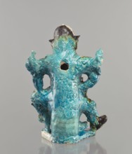 Warrior figurine; creator, Chinese; ceramic figurine of a male warrior with green-brown glaze; 17th
