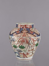 Vase tsubo, Japanese, Imari studio, ca. 1720–1740, Arita, Japan. Colored porcelain ceramics