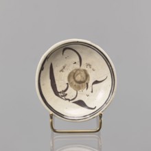 Plate, Southeast Asia culture, floral decorations, ceramics, trace of a Chinese inscription on the