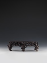 Mountain Landscape with Architecture on a Base - Bas-Relief, Chinese, Qing 1644–1911, mid-19th