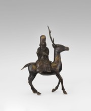 Shoulao on a deer - incense burner, unknown sculptor, deer, figurines, Chinese art, Chinese