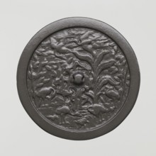 Mirror, Chinese, Qing dynasty 1644–1911, 19th century. Bronze mirror with birds and cranes and
