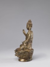 Buddha on a Lotus Throne, Chinese, Chinese art, figurine, Chinese Buddhism, lotus throne