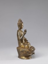 Buddha on a Lotus Throne, Chinese, Chinese art, figurine, Chinese Buddhism, lotus throne