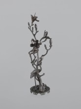 Candlestick shokudai, Japanese, magnolias, Meiji 1868–1912, candlesticks, plant tendril, cranes