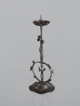 Candlestick shokudai, Takimoto, Iwami; Japanese art; Japanese culture; lotuses, leaves;