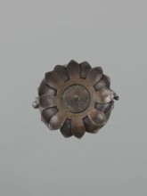 Candlestick shokudai, maker Takimoto, Iwami; Japanese; decoration: lotuses and leaves; Meiji period