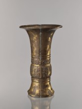 Zun vase; maker, Chinese; ceremonial vessel vessel, cup; taotie and fantastic beasts iconography;