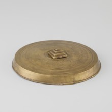 Cover; maker, hand-crafted; Tibetan; carved symbols of the Eight Preciousnesses ba bao; square with
