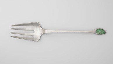 Serving fork; maker, Chinese; cutlery decorated with bats and coins; used in kitchens; Qing dynasty
