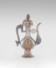 Wine jug, Chinese, plastic decorations with lotus and lotuses, longevity shou and dragons