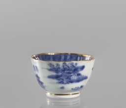Bowl, ceramics, blue-and-white porcelain, landscape motifs, Qing style, 19th century Qing dynasty,