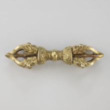 Vajra;, crafted; Tibetan; Buddhist art; Tibetan Buddhist art; vajra ritual object; 19th century,