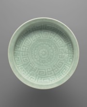Plate - celadon, Chinese, Chinese art, lotuses, dragons iconography, ceramics, 18th century, China,