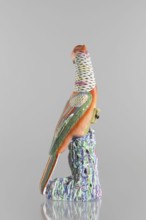 Pheasant figurine, Chinese, Qing dynasty 1644–1911, 19th century. Colored porcelain sculpture of a