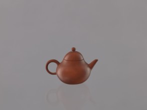 Teapot with lid; maker, ; Chinese art; Chinese culture; Qing dynasty 1644–1911; red stoneware