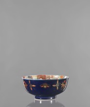 Bowl, ; colored porcelain; decorated with flowers, lotuses, and fantastic animals fo; Japanese art,