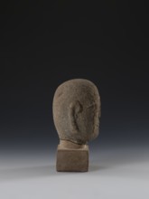 Head of a monk Buddha?, possibly an arhat/luohan, Chinese, Ming dynasty 1368–1644, 14th–15th