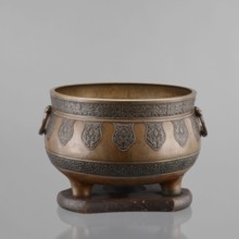 Three-legged incense burner, Tibetan, 19th century; craft; censers/ritual/ceremonial vessel;
