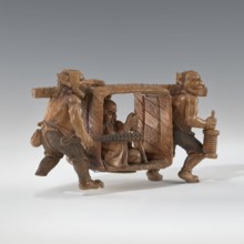 Okimono in the shape of Oni and Shôki, Japanese, Meiji 1868–1912, early 20th century, subject: