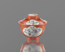 Bowl with a lid, maker, porcelain; colored; Qing dynasty, Tongzhi period 1862–1874; Chinese;