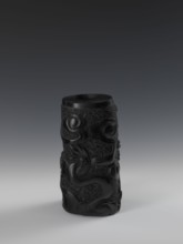 Vase, Chinese, Qing dynasty 1644–1911, 19th century. Vessel with bas-relief decoration of dragons.