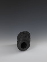 Vase, Chinese, Qing dynasty 1644–1911, 19th century. Porcelain vessel with bas-relief dragon