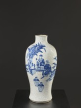 Vase, figurative scenes, ceramics, gardens, Chinese art, Chinese culture, blue and white porcelain,