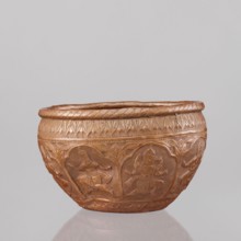 Bowl, 19th century, India; vessel; height 11.5 cm, diameter 18.1 cm. Decoration: figures of the god