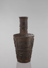 Jug, vessel tapering towards the bottom, Tibetan, 18th–19th century, ceramic vessel, height 46.3
