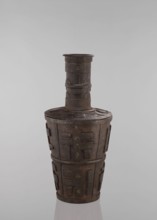 Jug, vessels, Tibetan, vases, meander ornament, symbols, Buddhist art. Vessel tapering towards the
