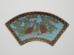 Tray, gift; Japanese; Meiji period 1868–1912; cloisonné enamel; decorated with grass, flowers, and