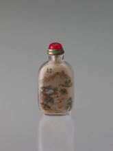 Snuffbox with stopper, Ma Shaoxuan 1869–1939, maker; snuffbox vessel, carved or painted with