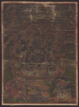 Six-armed Mahakala, Tibetan Buddhist/Mongolian thangka painting. Six-armed Mahakala Tib. mahakala