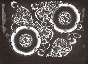 Dyeing stencil katagami with tsuzumi drum motif, Meiji period late 19th century, 1868–1912,