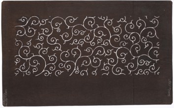 Dyeing stencil katagami with a plant twig motif karakusa, Taisho 1912–1926, ise-katagami stencil in
