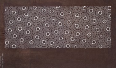 Katagami dyeing stencil with a motif of stylized floral rosettes kawari kamon moyô; ise-katagami