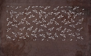 Dyeing stencil katagami cut into a swarm of butterflies; maker, 19th century, Japan; ise-katagami;