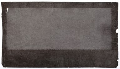Katagami dyeing stencil; pattern of overlapping circles created from a dense mesh of dots; maker,