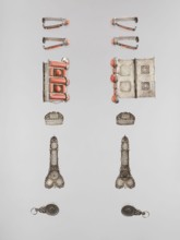 Set of braid ornaments, braid ornaments, artistic crafts, Mongolian art, jewelry, braids,
