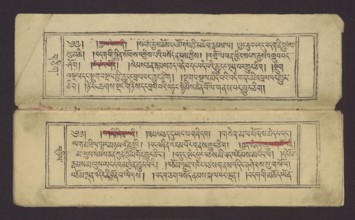 A set of two Buddhist texts — Collected Instructions on Refuge in the Three Jewels Tib. 'dri nang