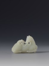 Paperweight - horse and monkey; maker, subject: horse and monkeys; materials/implements: painting