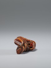 Netsuke in the shape of Shôki and an oni, Japanese, Edo period 1st half of the 19th century,
