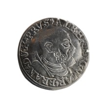 Trojak; maker: Vogelwaider Vogelwaid, Eustachius mintmaster; co-creator/publisher: Decius, Jost