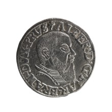 Trojak coin by Schilling, Maciej mintmaster and Decjusz, Jost Ludwik fl. 1528–1535 co-creator;