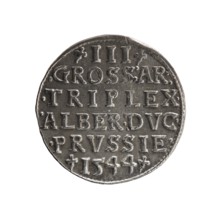 trojak; maker: Schilling, Maciej mintmaster; co-creator: Decjusz, Jost Ludwik fl. 1528–1535, mint