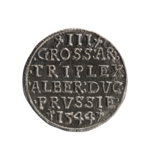 Trojak coin. Maker: Schilling, Maciej; co-creator/publisher: Decjusz, Jost Ludwik fl. 1528–1535 —