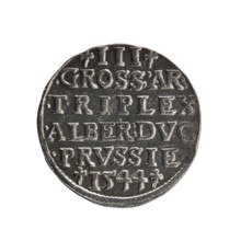 Trojak coin by Schilling, Maciej mintmaster and co-creator Decjusz, Jost Ludwik fl. 1528–1535 mint