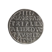 Trojak coin by Maciej Schilling mintmaster and co-creator Jost Ludwik Decjusz fl. 1528–1535;